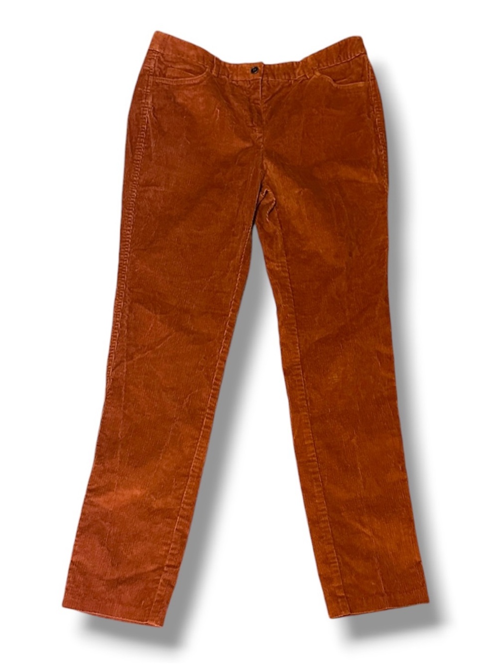 J. McLaughlin Burnt Orange Corduroy Pants Women’s Size 8 Fall Academia Preppy - Picture 1 of 15